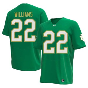 #22 Irish University Aneyas Williams College Football Men Green Jerseys 928729-803