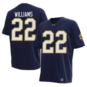 #22 Irish Navy Stitched Mens Aneyas Williams College Football Jersey 723773-671