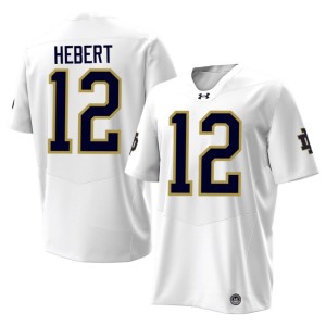 #12 College Football Blake Hebert Mens 2026 Irish White Jerseys 117444-283