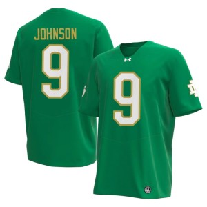 #9 College Football ND Brauntae Johnson Men's Green Limited Jersey 947535-756