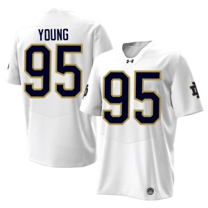 #95 Official Men's College Football Bryce Young White Notre Dame Jersey 600104-121