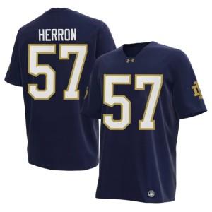 #57 Cam Herron The Irish Mens College Football Alumni Navy Jerseys 257127-231