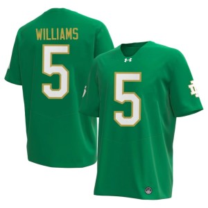 #5 Green College Football Men Cam Williams The Irish University Jersey 818642-972
