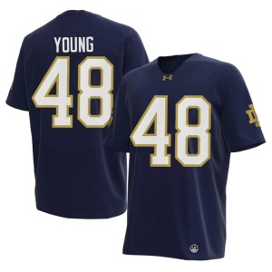 #48 Navy Mens Notre Dame Fighting Irish College Football Chase Young Embroidery Jersey 232940-141