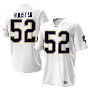 #52 Notre Dame Fighting Irish Stitched Devan Houstan Mens College Football White Jerseys 727390-398