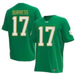 #17 Notre Dame Fighting Irish High School College Football Green Men Elijah Burress Jerseys 716448-961