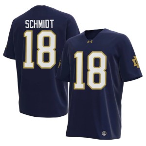 #18 Erik Schmidt Mens College Football Navy 2026-27 University of Notre Dame Jersey 541991-706