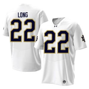 #22 White College Football Men's Ethan Long University of Notre Dame Game Jerseys 701882-696