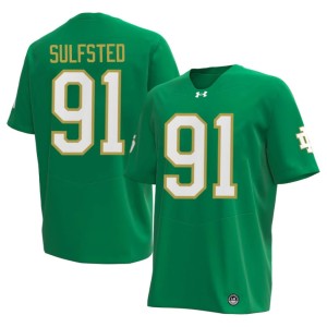 #91 Game Men Gordy Sulfsted The Irish Green College Football Jersey 967508-727