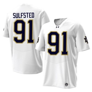 #91 Men 2026 ND Gordy Sulfsted College Football White Jersey 262271-315