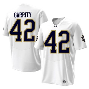 #42 Replica White Henry Garrity The Irish College Football Men Jerseys 476773-469