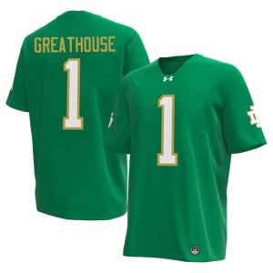 #1 Green Mens Replica Irish Jaden Greathouse College Football Jerseys 608441-941