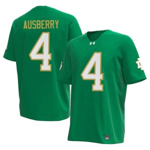 #4 Jaiden Ausberry ND Green Mens Embroidery College Football Jersey 430247-302