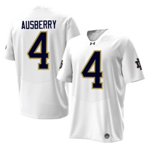 #4 Men Jaiden Ausberry White Game UND College Football Jerseys 378248-275