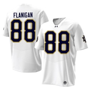 #88 James Flanigan University of Notre Dame White College Football Mens Embroidery Jersey 820355-921