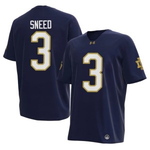 #3 2026 Navy Mens Jaylen Sneed University of Notre Dame College Football Jersey 712137-756
