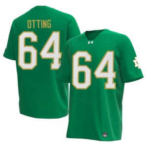 #64 Notre Dame Men Green College Football Joe Otting Replica Jersey 971532-375