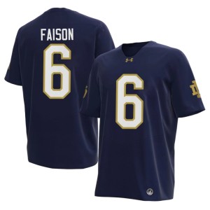#6 College Football Mens The Irish Jordan Faison Alumni Navy Jersey 854909-260