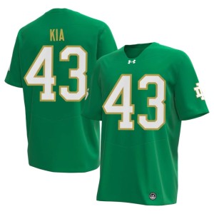#43 Men's College Football Stitched Kahanu Kia Notre Dame Green Jersey 231181-550