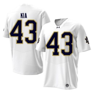 #43 Mens Fighting Irish White College Football Kahanu Kia NCAA Jerseys 500872-467