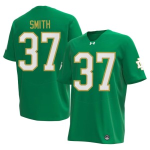 #37 UND Mens Kurt Smith College Football Green Embroidery Jersey 462299-411