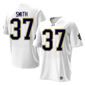 #37 White University of Notre Dame Kurt Smith Men's College Football High School Jerseys 826132-132