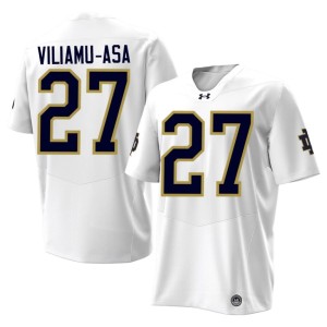 #27 Kyngstonn Viliamu-Asa College Football Player UND White Mens Jersey 523891-549