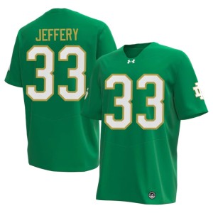 #33 University of Notre Dame Alumni College Football Green Mens Matt Jeffery Jerseys 783533-259