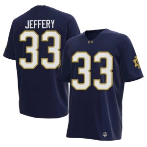 #33 2026-27 Men's College Football Navy Matt Jeffery ND Jersey 982180-266
