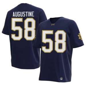 #58 Irish Matty Augustine University Men's College Football Navy Jersey 460819-369