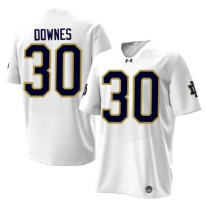 #30 Notre Dame Fighting Irish Men's Patrick Downes College Football White University Jersey 868136-796