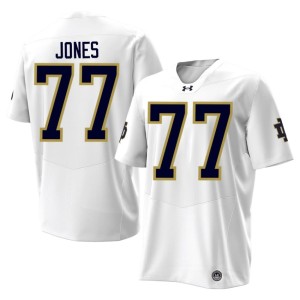 #77 White 2026 College Football Peter Jones The Irish Mens Jersey 619590-313