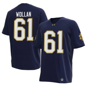 #61 Game ND College Football Robbie Wollan Men's Navy Jersey 537829-538