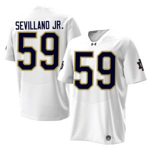 #59 Sean Sevillano Jr. University of Notre Dame 2026-27 White Men College Football Jersey 885808-880