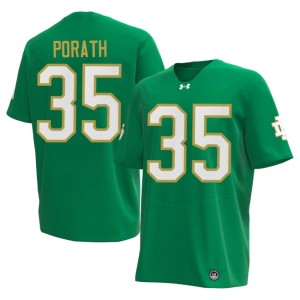 #35 Spencer Porath Official College Football Green Mens Irish Jersey 772943-699