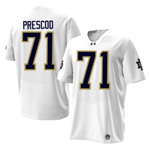 #71 White College Football Mens 2026-27 Fighting Irish Styles Prescod Jersey 300370-673