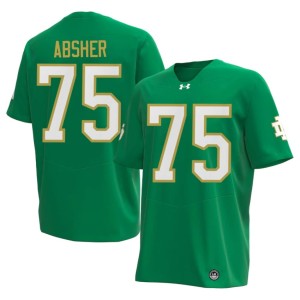 #75 Sullivan Absher NCAA College Football ND Men Green Jerseys 128896-915