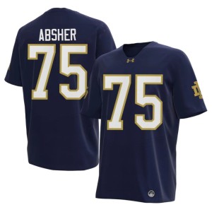 #75 Limited ND Navy Sullivan Absher College Football Men Jerseys 364473-379