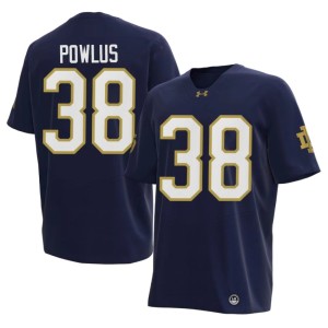 #38 Fighting Irish Mens High School Tommy Powlus College Football Navy Jerseys 320371-337