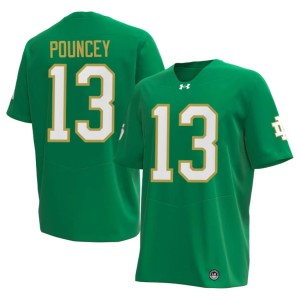 #13 Ayden Pouncey Men's Alumni Fighting Irish College Football Green Jerseys 787730-615