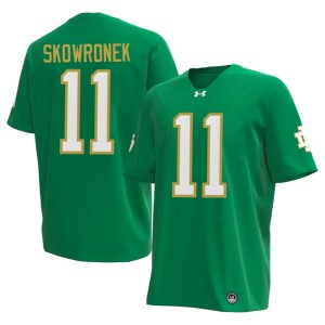 #11 Stitched Notre Dame Green Ben Skowronek Men College Football Jersey 300525-734