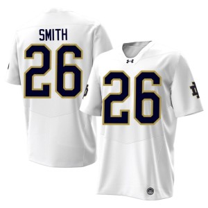 #26 University of Notre Dame Men's College Football White Chaz Smith 2026 Jersey 763773-275