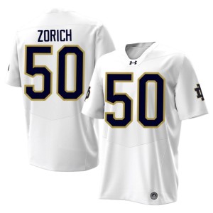 #50 UND College Football Stitched Men Chris Zorich White Jersey 737313-442