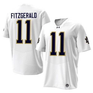 #11 Replica College Football Devin Fitzgerald Fighting Irish Men's White Jerseys 829864-883