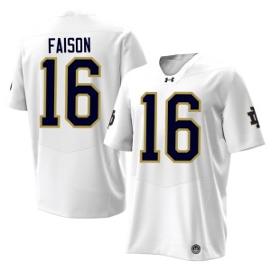 #16 2026 Mens Dylan Faison White Notre Dame College Football Jerseys 704371-857