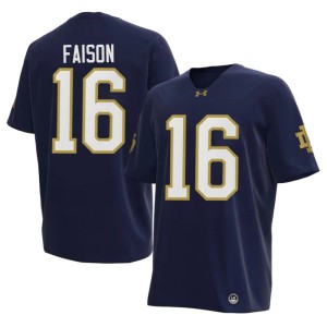#16 Mens The Irish Dylan Faison Navy Limited College Football Jerseys 106541-479