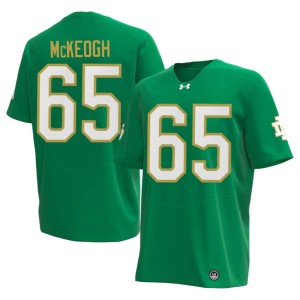 #65 Irish Official College Football Men's Green Grayson McKeogh Jerseys 663100-733