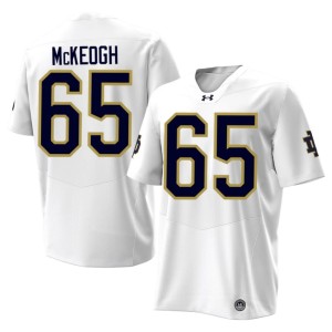 #65 Fighting Irish Men Player White Grayson McKeogh College Football Jersey 893317-183