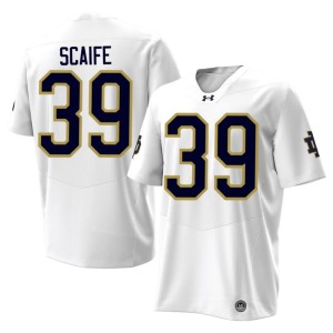 #39 College Football The Irish Jasper Scaife White Men Player Jersey 973150-567