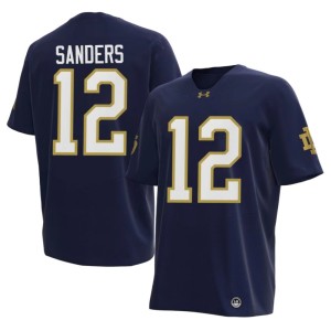 #12 Men 2026 College Football Jayden Sanders The Irish Navy Jersey 100167-627